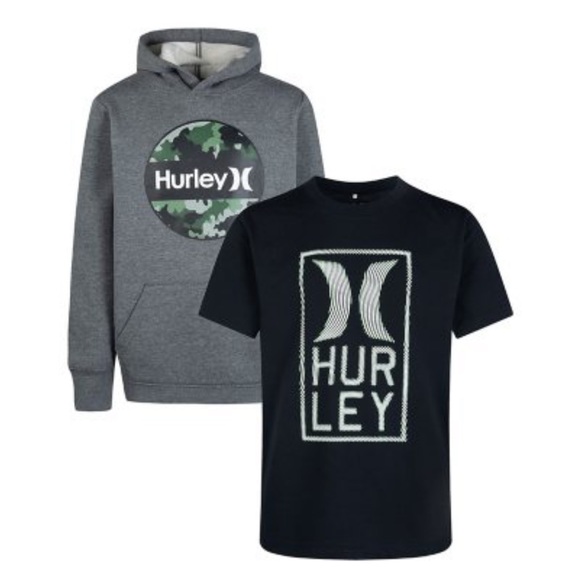 2 Piece Hurley Tops Bundle Hoodie & Tee Youth Kid’s Boys Girls Unisex Size 5/6 - Picture 3 of 11